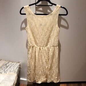 Atmosphere Mini Dress Cream Lace Sleeveless Summer Lined Size 6 Good Condition